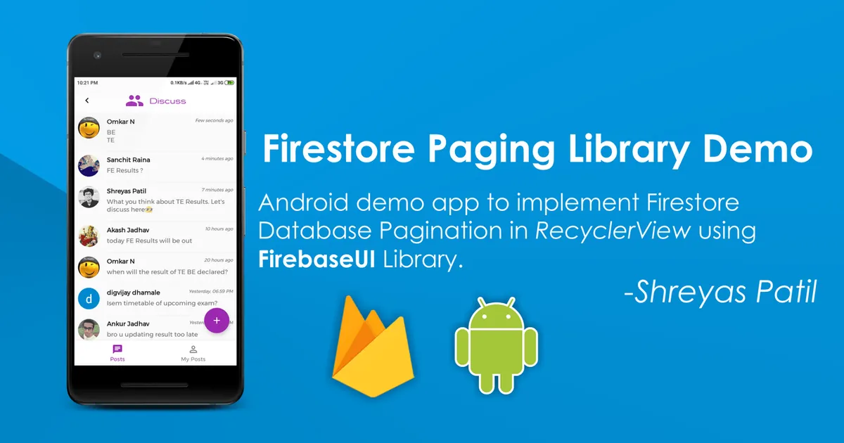 Cover image for Firestore Pagination in Android — Using FirebaseUI Library 🔥