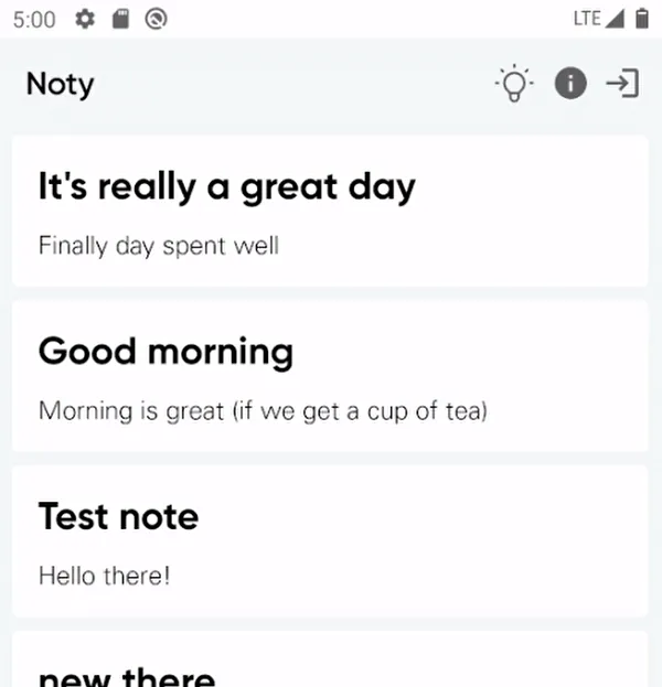 Outcome of connectivity status in NotyKT