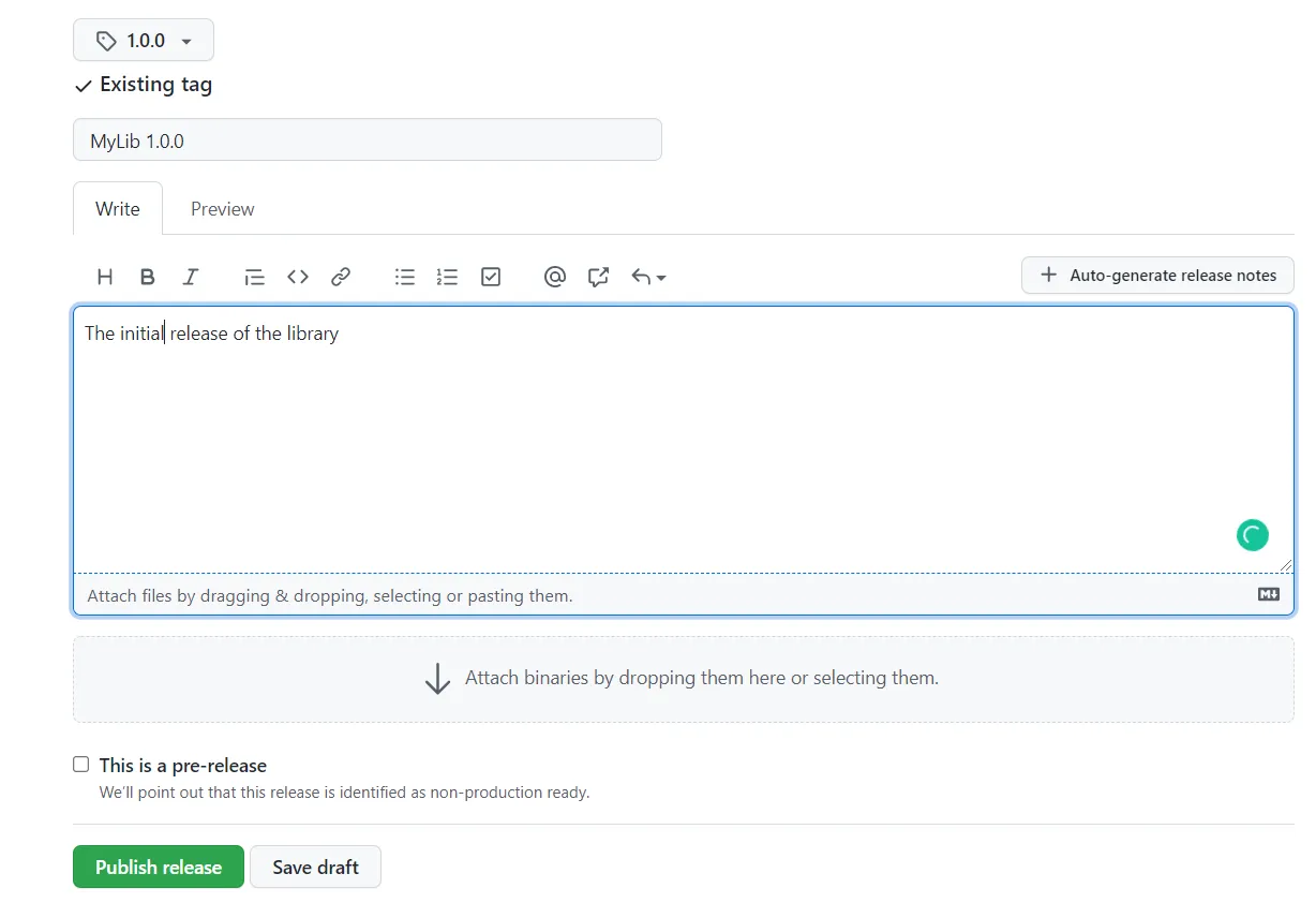 Publishing final release