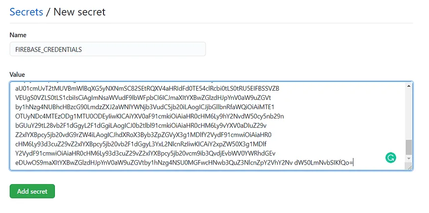 GitHub Actions Secret